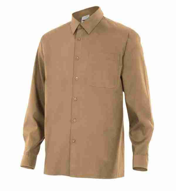 Camisa caballero manga larga 1 bolsillo eco