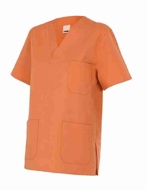Camisa señora manga corta y cuello mao