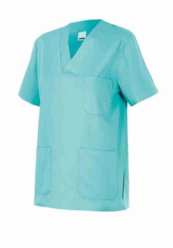 Camisa señora manga corta y cuello mao