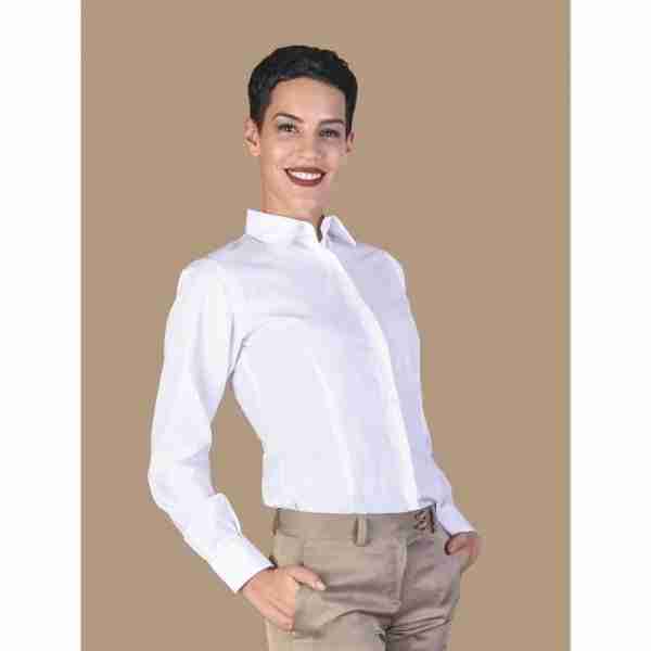 Camisa señora manga larga entallada