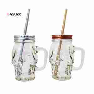 Jarra Mug calavera 450cc con tapa