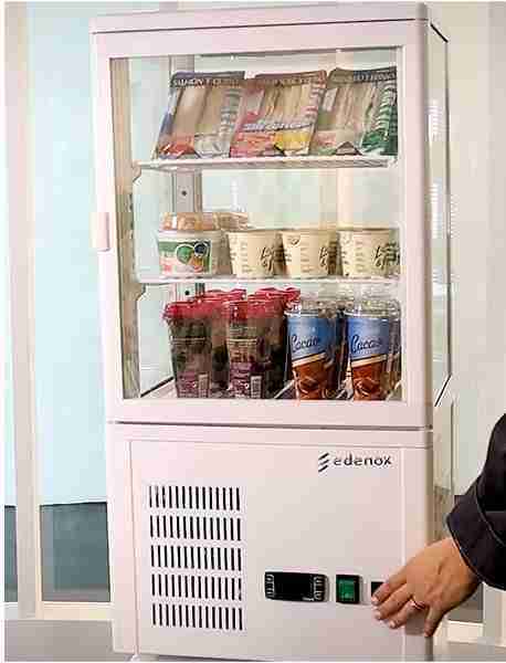 VITRINA EXPOSITORA REFRIGERADA EDENOX 4 CARAS CRISTAL 1m. H - Imagen 2