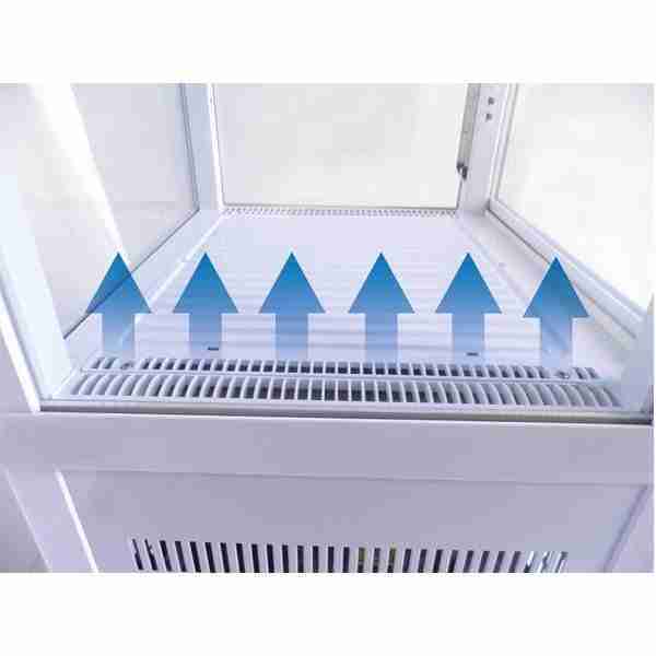 VITRINA EXPOSITORA REFRIGERADA EDENOX 4 CARAS CRISTAL 1m. H - Imagen 4