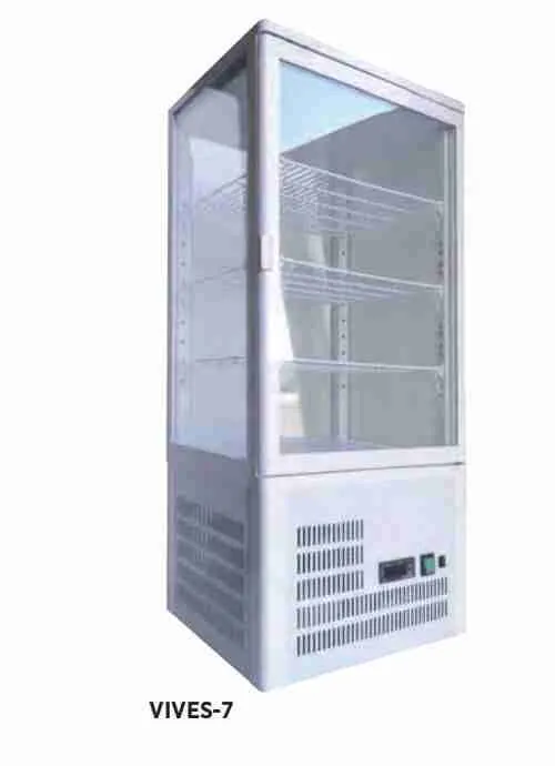 VITRINA EXPOSITORA REFRIGERADA EDENOX 4 CARAS CRISTAL 1m. H