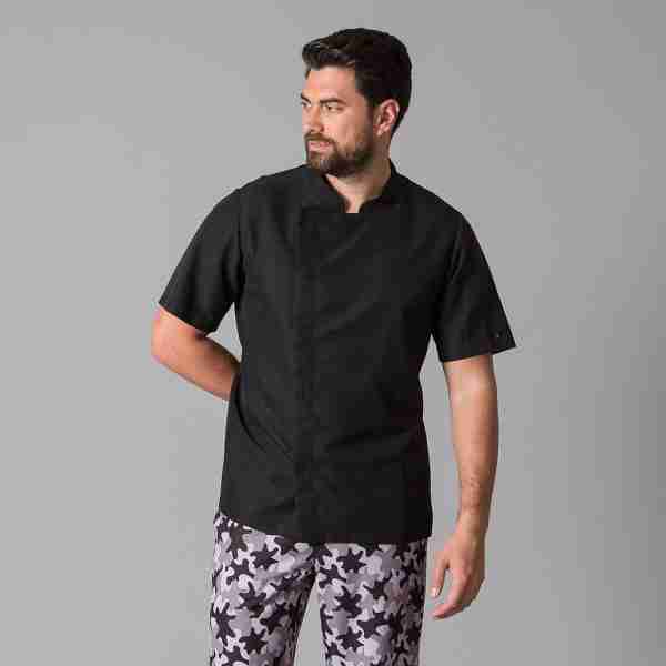 Chaqueta cocinero microfibra antimanchas manga corta - Imagen 5