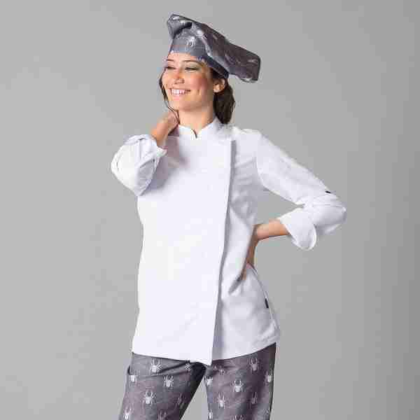 Chaqueta cocinera microfibra antimanchas manga larga - Imagen 3