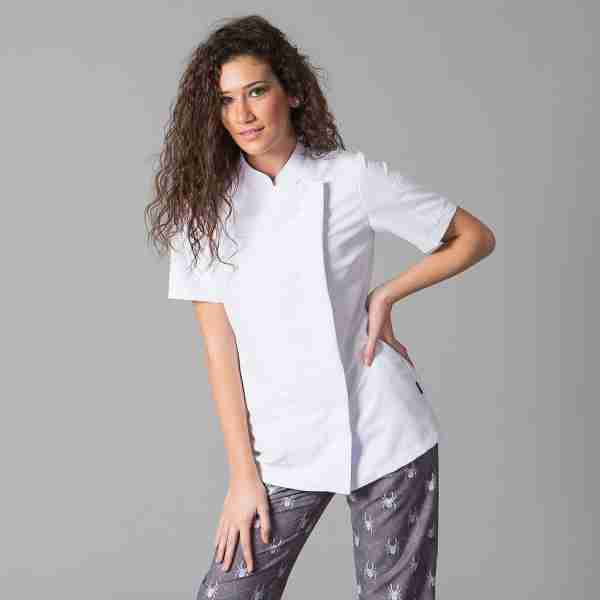 Chaqueta cocinera microfibra antimanchas manga corta - Imagen 5