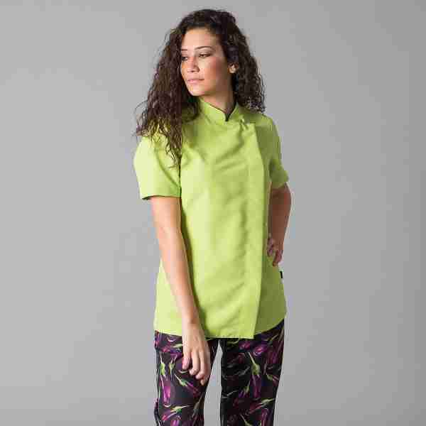 Chaqueta cocinera microfibra antimanchas manga corta