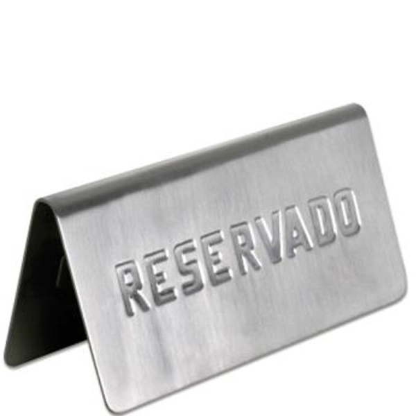 Placa de Reservado Mesa acero inoxidable.