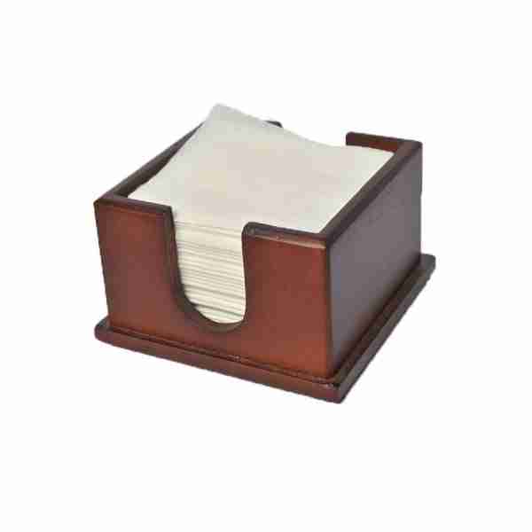 Servilletero madera 10x10cm color nogal