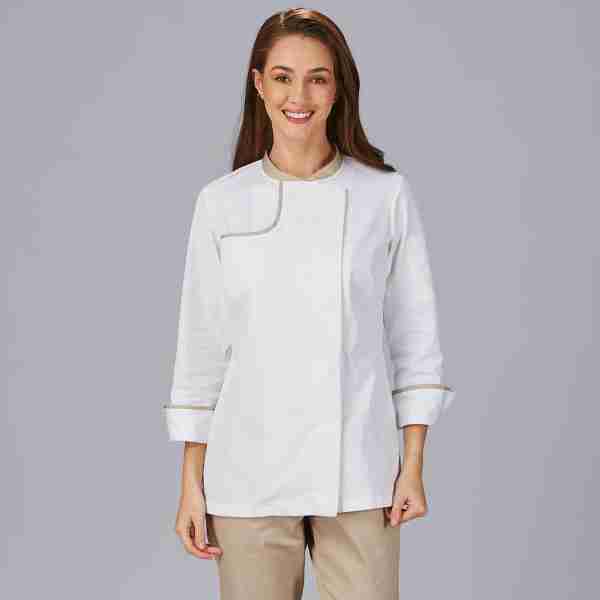 Chaqueta cocinera tejido reciclado y orgánico