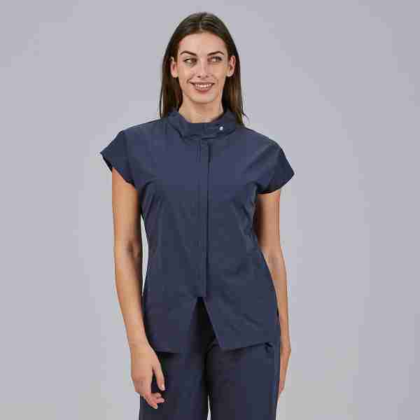 Blusa mujer cremallera cuello chimenea microfibra