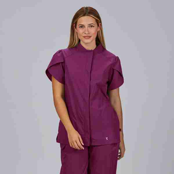 Blusa mujer boton oculto microfibra