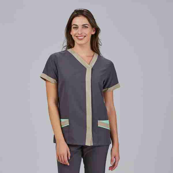 Blusa mujer abierta botones Cassandra microfibra - Imagen 2